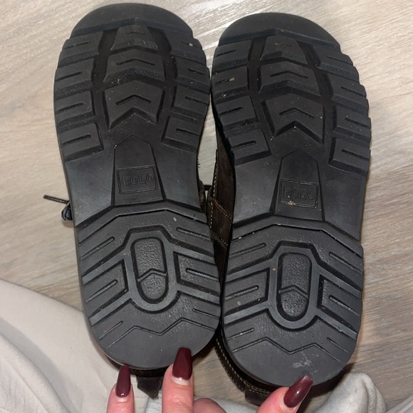 Polo Ralph Lauren Ranger Hi II USA flag Sweater Bear boots boys Youth LEON - Picture 14 of 15